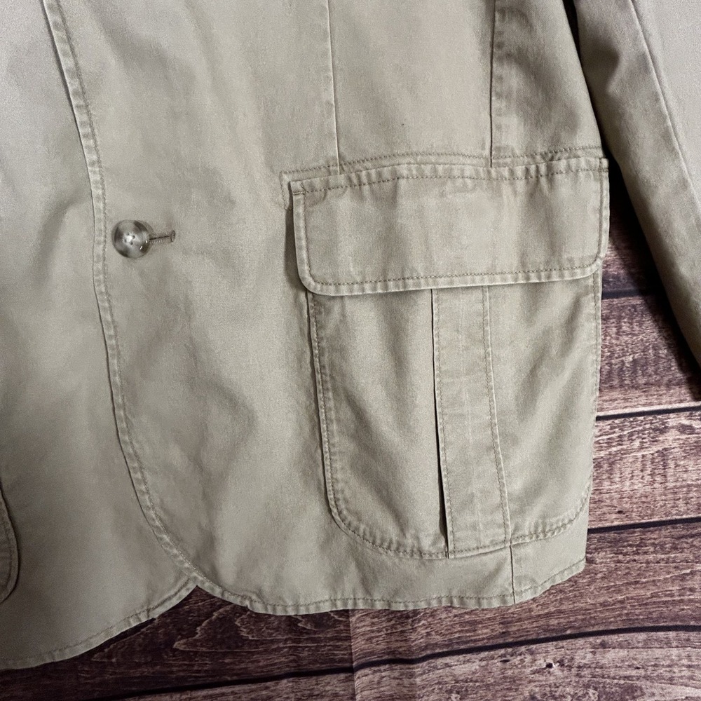 VINTAGE LL Bean Men Jacket 44R Brown Blazer Field Safari Utility Elbow Patches - Picture 4 of 11